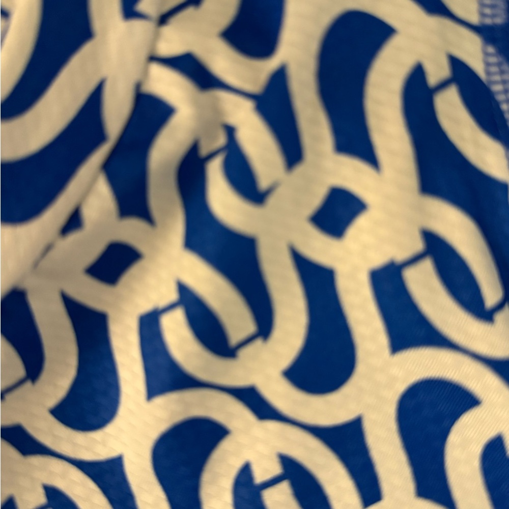 Gottex Blue and White Patterned Long Sleeve Top - Picture 5 of 5